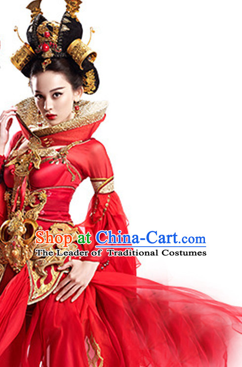 Traditional Chinese Princess Cosplay Costumes and Hair Ornaments Complete Set