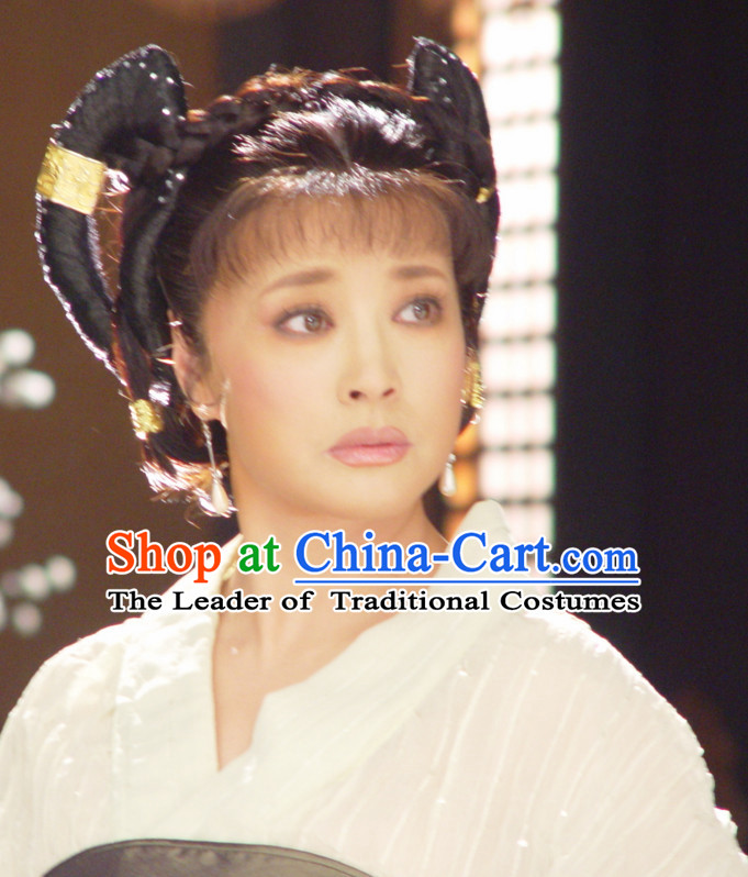 China Ancient Tang Dynasty Palace Black Wigs Headpieces