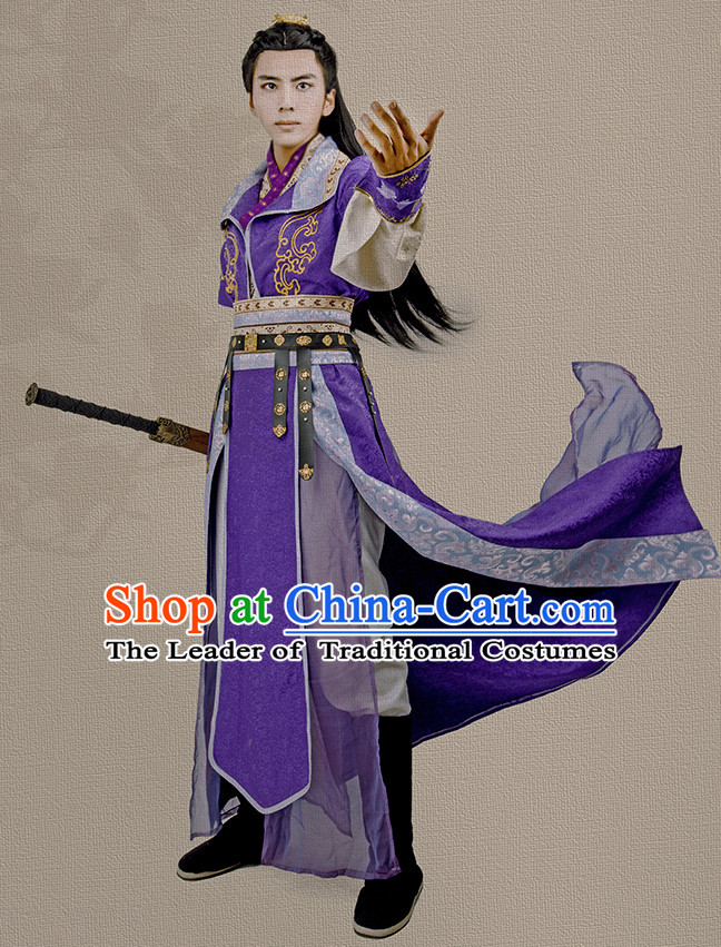 Chinese Prince Hanfu Robe Swords Clothing Handmade Bjd Dress Opera Costume Drama Costumes Complete Set