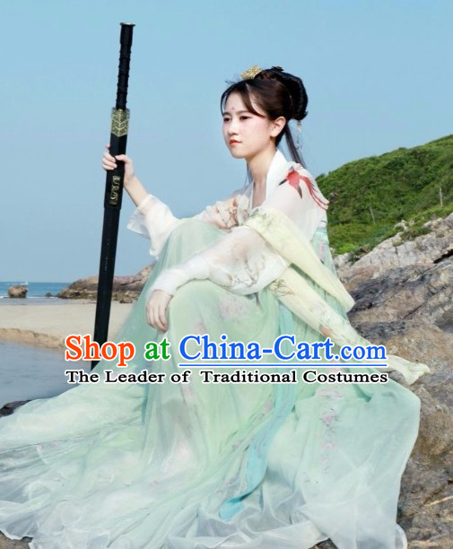 Chinese Ancient Tang Dynasty Ruqun Clothing Complete Set for Women