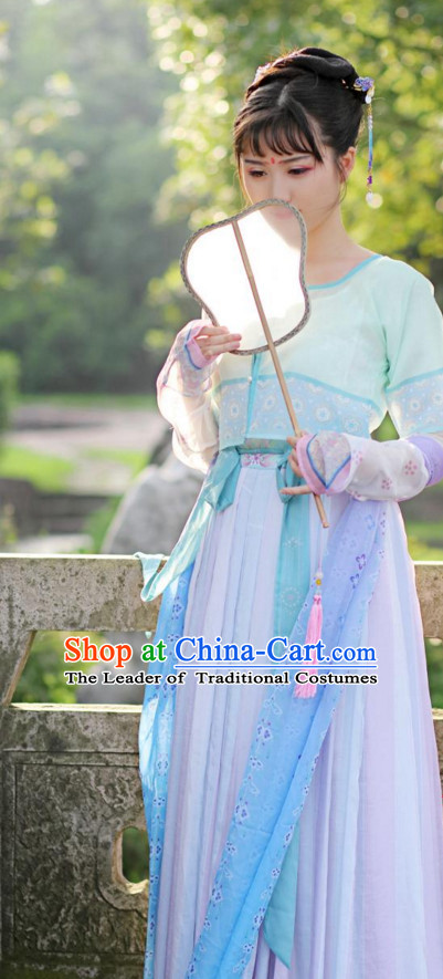 Chinese Ancient Tang Dynasty Ruqun Clothing Complete Set for Women