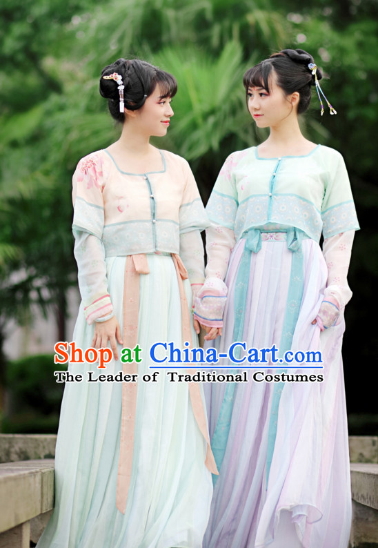 Chinese Ancient Tang Dynasty Ruqun Clothing Complete Set for Women