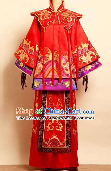 Top Traditional Chinese Phoenix Embroidered Wedding Dresses Wedding Gowns for Brides