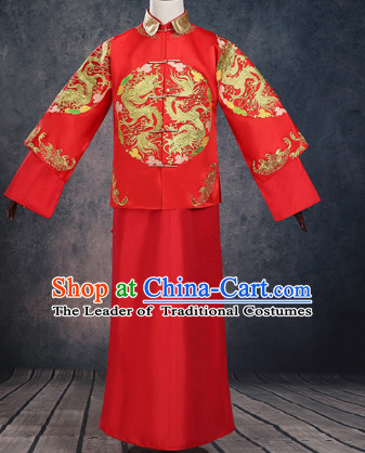 Top Traditional Chinese Embroidered Wedding Dresses Wedding Gowns for Bridegrooms