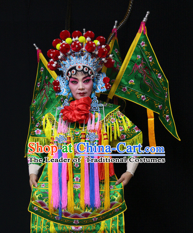 Chinese Opera Beijing Opera Peking Opera Hua Dan Costume Embroidered Robe Hua Dan Opera Costumes and Headdress Complete Set