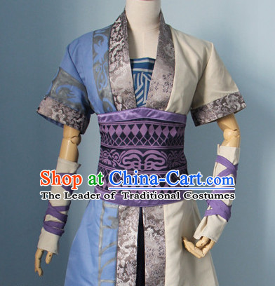 Chinese Men Warrior Hanbok Kimono Stage Opera Costume Dresses Costume Ancient Cosplay Complete Set