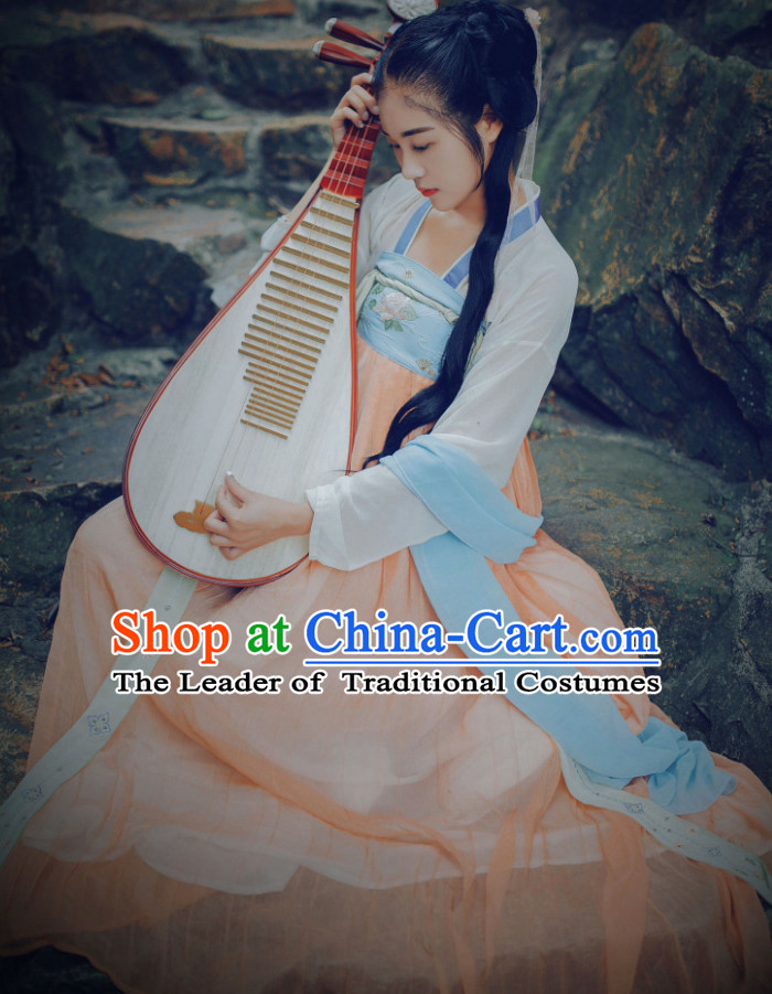 Chinese Traditional Tang Dynasty Royal Stage Hanfu Hanbok Kimono Costume Dresses Costume Ancient Garment Complete Set