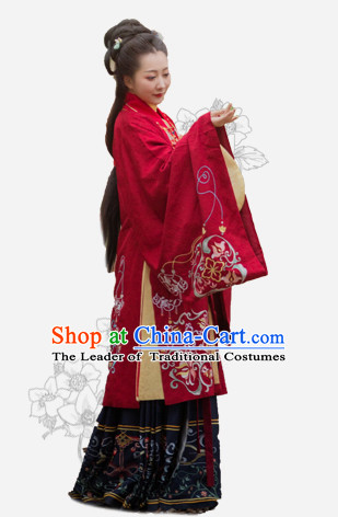 Chinese Traditional Ming Dynasty Royal Stage Hanfu Hanbok Kimono Feitian Costume Dresses Costume Ancient Fairy Garment and Headpieces Complete Set