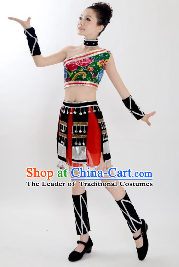 Chinese Folk Ethnic Dance Costume Complete Set for Men