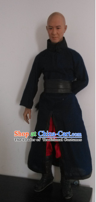 Black Chinese Qing Dynasty Black Hanfu Dress Gown Costumes Ancient Costume Clothing Complete Set