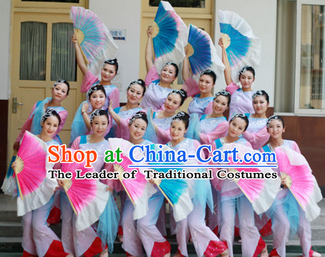 Chinese Classical  Fan Dance Costume Complete Set
