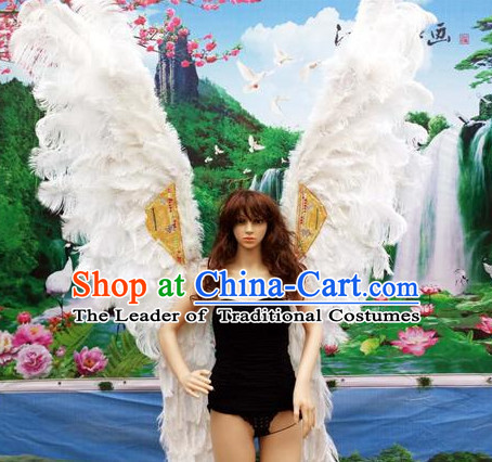 Parade Quality Feather Dance Costumes Popular Ostrich Feathers Fancy Bird Costume Stage Costumes Angel Wings Costume Complete Set