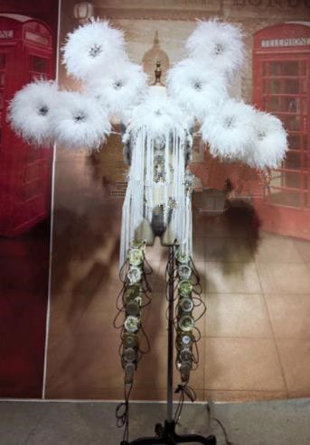 Parade Quality Feather Dance Costumes Popular Ostrich Feathers Fancy Bird Costume Stage Costumes Angel Wings Costume Complete Set