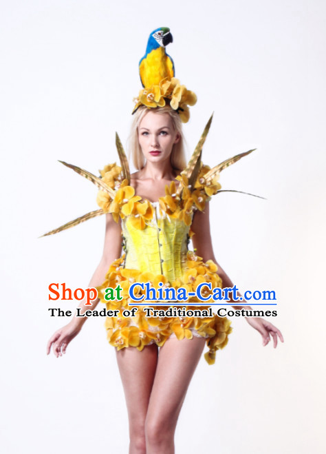 Parade Quality Forest Dance Costumes Popular Ostrich Feathers Fancy Costume Stage Costumes Angel Wings Costume Complete Set