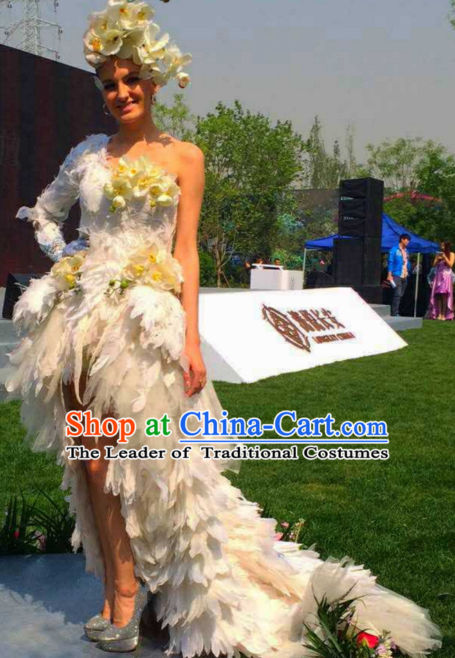 Parade Quality Feather dancing Costumes Popular Cheap Ostrich Feathers Halloween fancy costume show