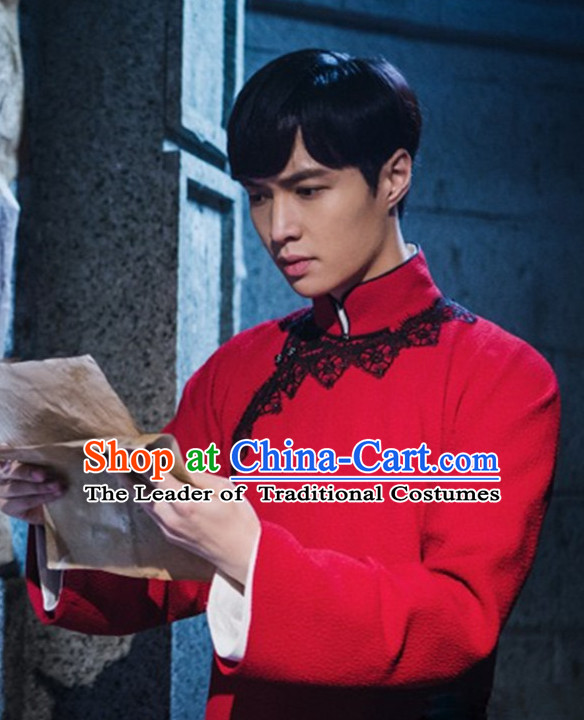 Chinese Traditional Minguo Robe Dress Complete Set for Men