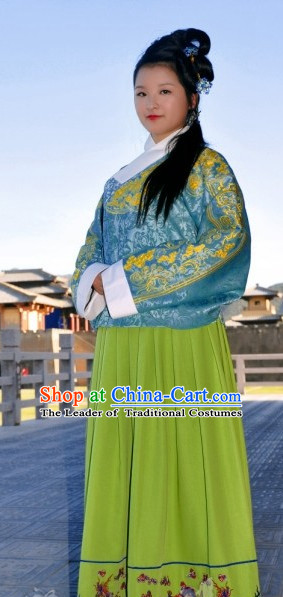 Ancient Chinese Princess Dresses Traditional Royal Stage Hanfu Classical Dress National Costumes Clothing and Hair Jewelry Complete Set