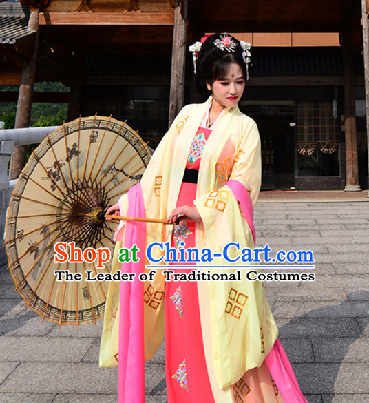 Ancient Chinese Royal Tang Dynasty Dresses Hanfu Classical Dress National Ceremonial Costumes Clothing and Headpieces Complete Set