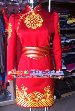 Chinese Mongolian Minority Mongol Women Wedding Dress Mongolia Minority Dresses Ethnic Mongolian Costume Complete Set