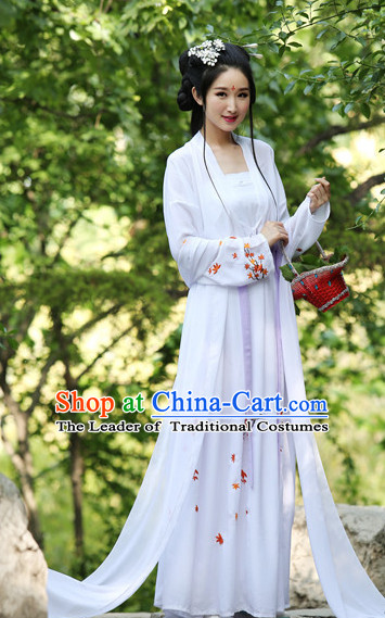 Ancient Chinese Women Dresses White Hanfu Girls China Classical Clothing Histroical Dress Traditional National Costume Complete Set