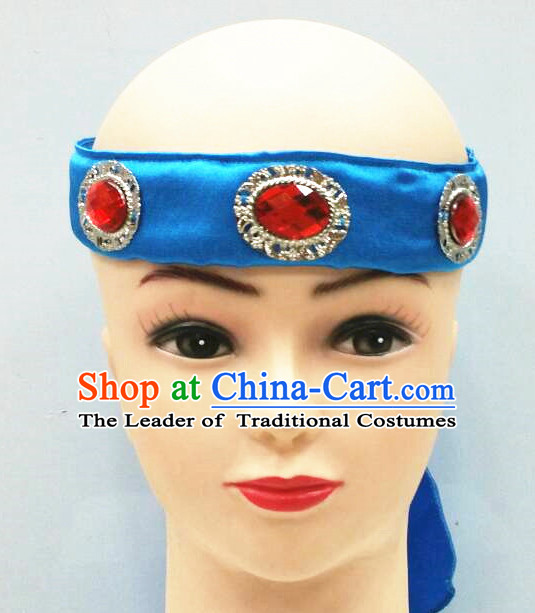 Chinese Handmade Mongolian Women Headwear Minority Mongol Hat Mongolia Headpieces Headband