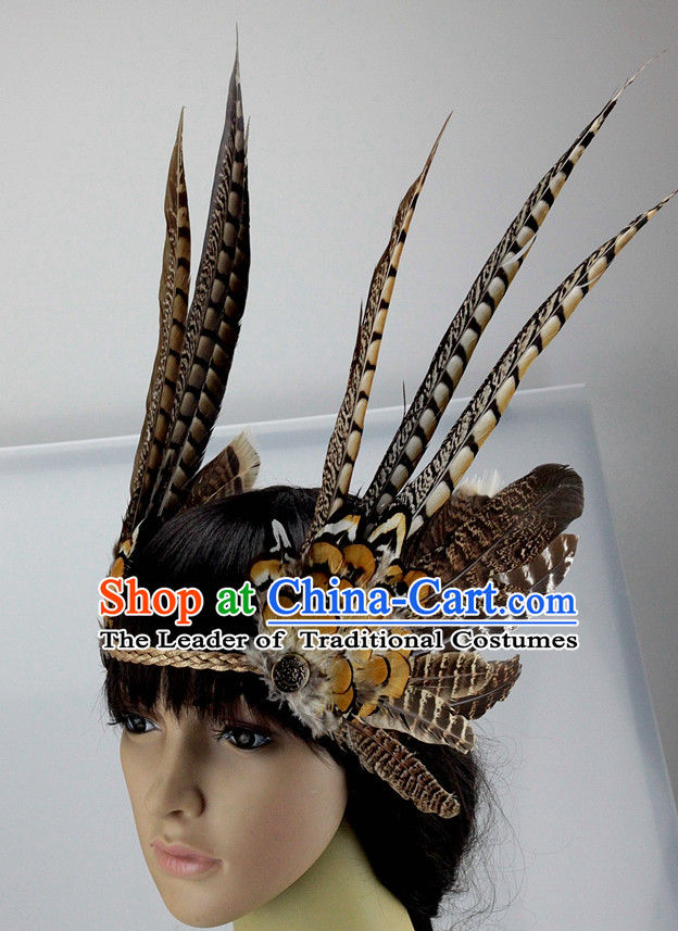 Handmade Feather Hair Pin Hair Accessory Headwear Hair Accessorie Head Dress Head Piece Jewel Set