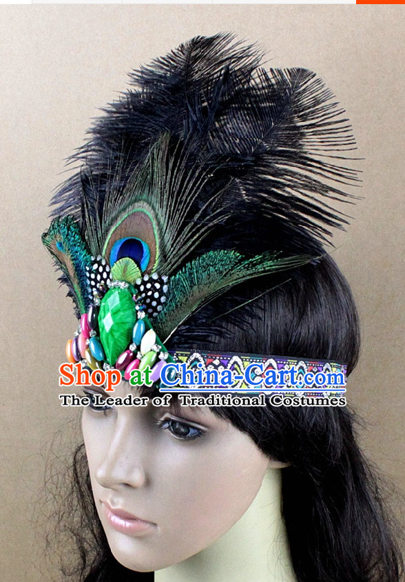 Handmade Feather Hair Pin Hair Accessory Headwear Hair Accessorie Head Dress Head Piece Jewel Set