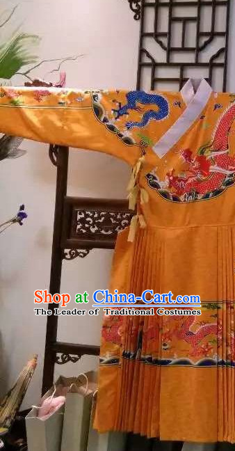 Traditional Chinese Ancient Tang Dynasty Dragon Robe Clothing Imperial Dresses Beijing Classical Chinese Clothing for Men
