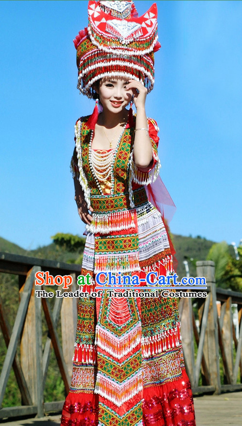 Hmong Minority Miao Clothing Ethnic Miao Minority Dance Costume Minority Dress Dance Miao Costumes Hat