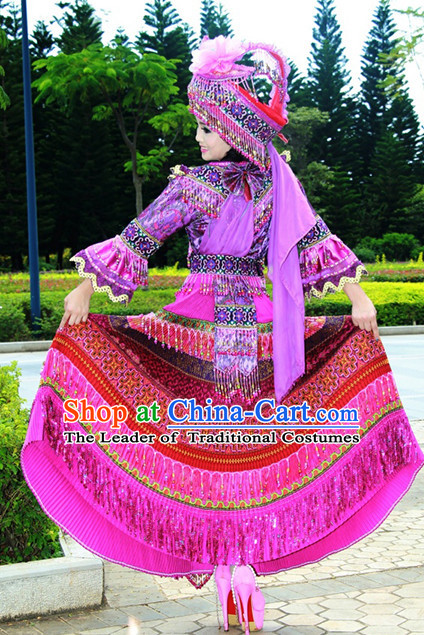 Hmong Minority Miao Clothing Ethnic Miao Minority Dance Costume Minority Dress Dance Miao Costumes Hat