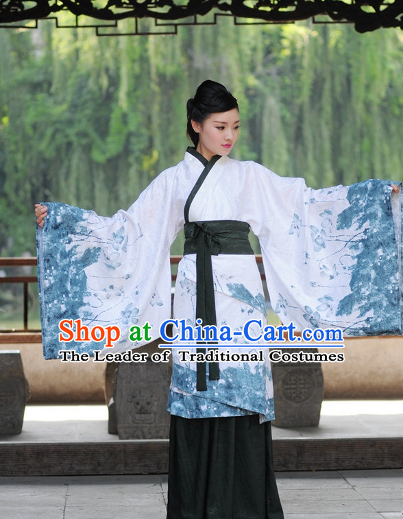 Ancient Chinese Han Dynasty Dresses Hanfu Quju Clothing Hanbok Kimono Complete Set for Women