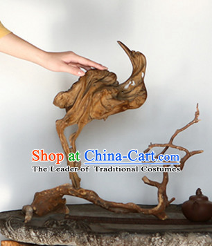 Chinese Hand Carved Tree Root Crane Bird Arts