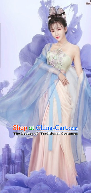 Ancient Chinese Royal Highness Beauty Costumes and Hair Accessories Complete Set for Women