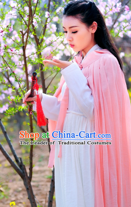 Traditional Chinese Stage Hanfu Costume Opera Historical Dresses and Mantle Complete Set for Women Girls