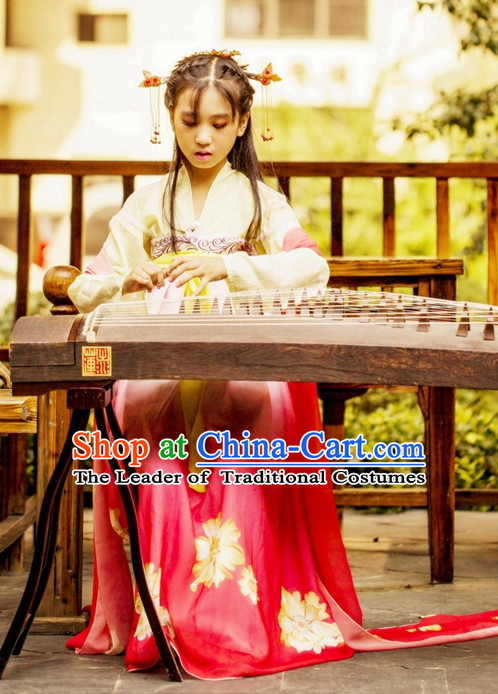 Traditional Chinese Stage Tang Dynasty Ruqun Hanfu Costume Historical Dress Complete Set for Women Girls