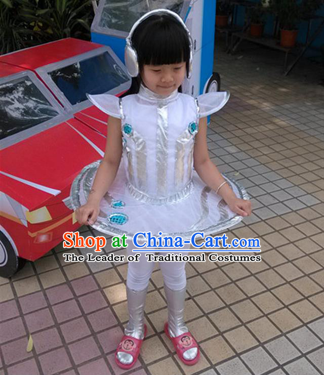 Traditional Chinese Yangge, Children Fan Dancing Wholesale Costume, Folk Dance Yangko Costume Dancewear for Kids