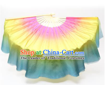 Pure Silk Traditional Chinese Fans Oriental Fan Folk Dance Hand Fan Dance Ribbons Cultural Dances