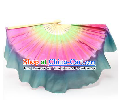 Pure Silk Traditional Chinese Fans Oriental Fan Folk Dance Hand Fan Dance Ribbons Cultural Dances