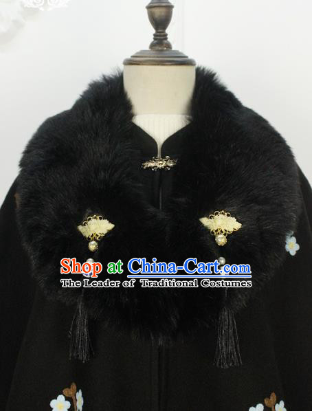 Traditional Classic Women Clothing, Traditional Chinese Classic Hanfu Fur Collar Shawl for Women