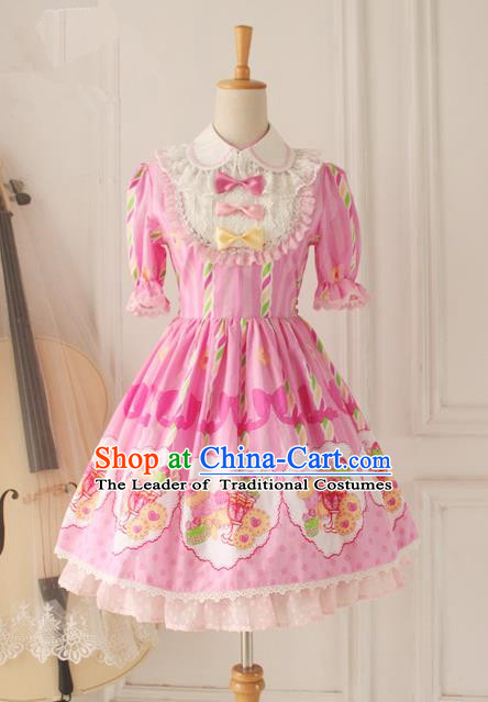 Traditional Classic Elegant Women Costume One-Piece Dress, British Restoring Ancient Princess Sweet Dress for Women