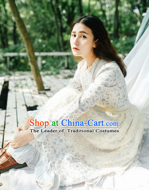 Traditional Classic Chinese Elegant Women Costume Champee One-Piece Dress, Restoring Ancient Princess Lace Dress for Women