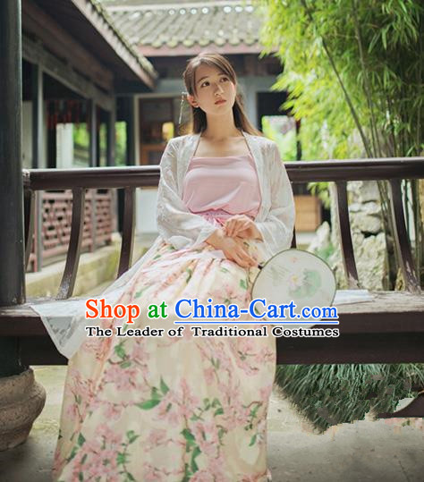 Traditional Chinese Costume Smock China Hanfu BeiZi Modified Long Dress for Women