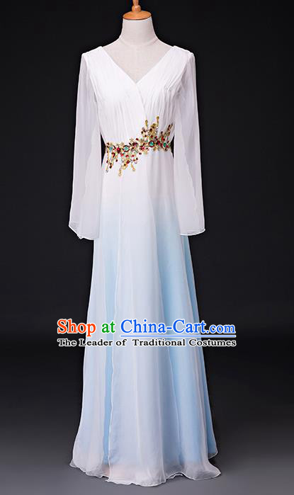 Traditional Chinese Classical Ink Painting Yangko Dance Dress, Yangge Fan Dancing Costume Chorus Suits, Folk Dance Yangko Costume for Women