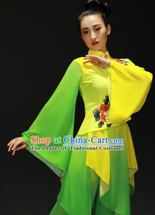 Traditional Chinese Classical Yangko Dance Dress, Yangge Fan Dancing Costume Suits, Folk Dance Yangko Costume for Women