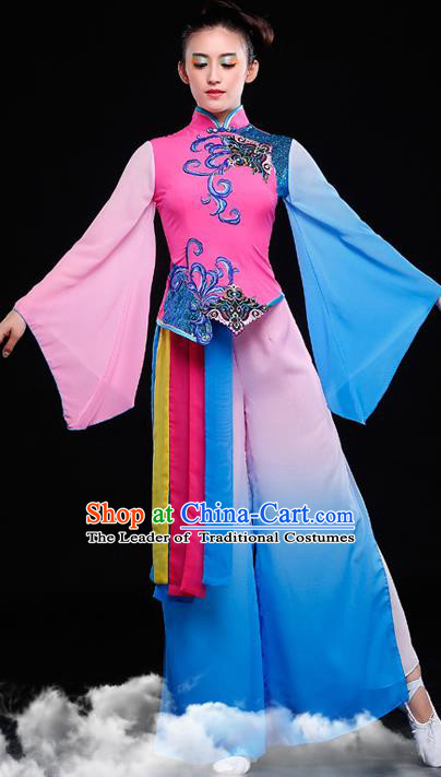 Traditional Chinese Classical Yangko Dance Dress, Yangge Fan Dancing Costume, Folk Dance Yangko Costume for Women