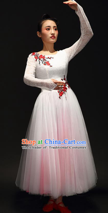 Traditional Chinese Classic Stage Performance Chorus Modern Dance Costumes Bubble Dress, Chorus Competition Costume, Compere Costumes for Women