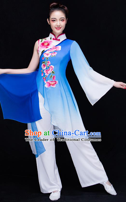 Traditional Chinese Yangge Fan Dancing Costume