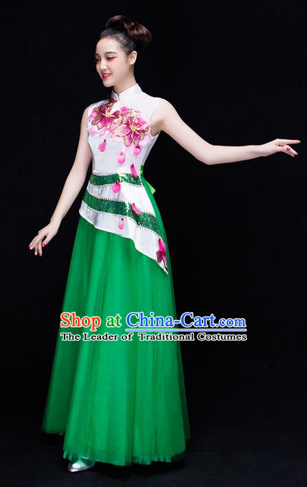 Traditional Chinese Classical Yangko Modern Dance Dress, Opening Dancing Costume Umbrella Dance Suits, Folk Dance Yangko Costume for Women