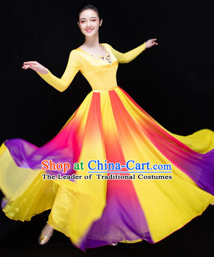 Traditional Chinese Yangge Fan Dancing Costume