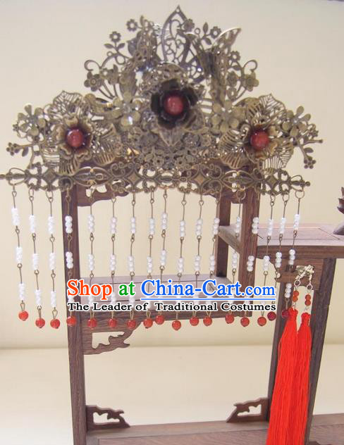 Traditional Chinese Ancient Jewelry Accessories, Ancient Chinese Imperial Princess Wedding Hair Phoenix Coronet, China Wedding Bride Hairpin  for Women